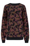 Sugarhill Brighton Women's Black / Brown Eadie Relaxed Sweatshirt - Black, Leopard Spots In Black/brown