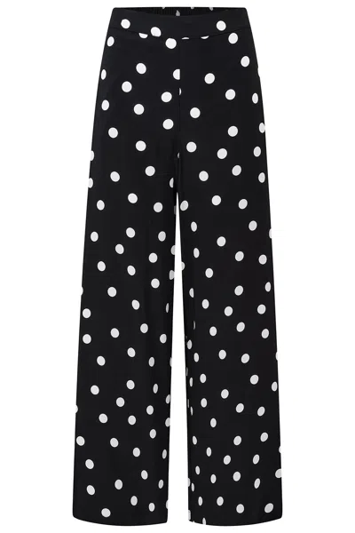 Sugarhill Brighton Women's Black Patsy Palazzo Trousers Monochrome, Polka Dot