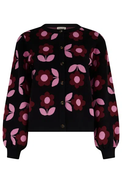 Sugarhill Brighton Women's Black / Pink Venetia Cardigan Black Daisy