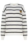 Sugarhill Brighton Women's Black / White Noah Sweatshirt Off White, Black, Leopard Embroidery In Black/white
