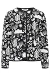 Sugarhill Brighton Women's Black / White Rocco Quilted Jacket Monochrome, Folk Floral In Animal Print