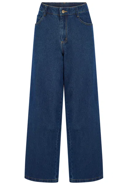 Sugarhill Brighton Women's Blue Justina Denim Wide Leg Trousers Indigo