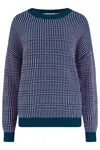Sugarhill Brighton Women's Blue / Pink Annabelle Sweater Teal Pink, Textured Knit In Multi