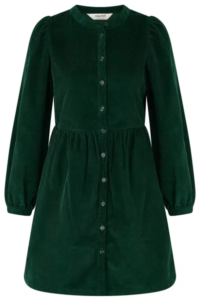 Sugarhill Brighton Women's Brandy Cord Short Smock Dress Green