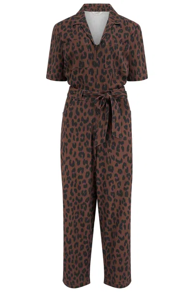 Sugarhill Brighton Women's Brown Meredith Boilersuit Rust, Navy, Ikat Leopard