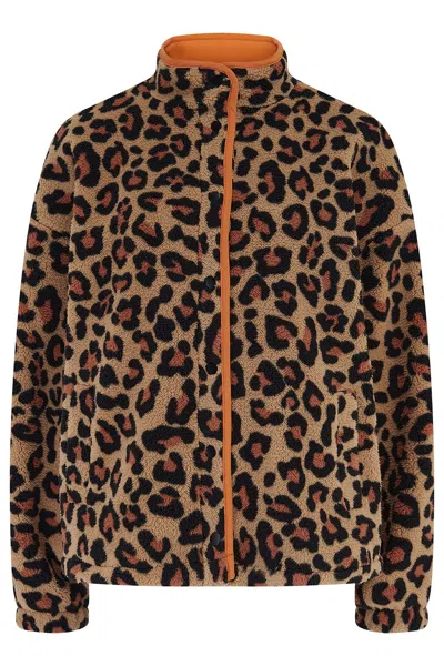 Sugarhill Brighton Women's Brown Remi Fleece Leopard In Gray