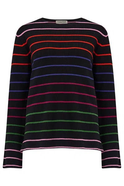 Sugarhill Brighton Women's Camille Sweater Black, Triple Stripe