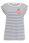 Sugarhill Brighton Women's Chrissy Relaxed Tank T-shirt Off-white, Navy, Fruity Orange In White