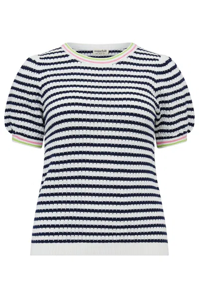 Sugarhill Brighton Women's Coraline Knit Top Off White, Navy, Nautical Stripe