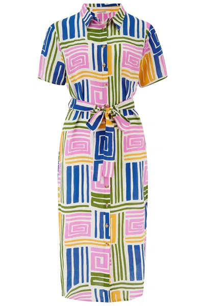 Sugarhill Brighton Women's Dorothy Midi Shirt Dress Multi, Painted Maze
