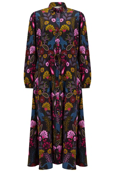 Sugarhill Brighton Women's Dottie Maxi Shirt Dress Black Jungle
