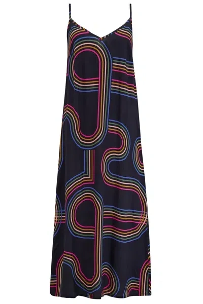 Sugarhill Brighton Women's Gretchen Midi Sundress Black, Retro Racer