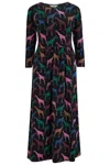 Sugarhill Brighton Women's Hadley Midi Jersey Dress Black, Giraffe Spots In Multi