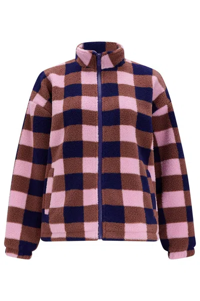 Sugarhill Brighton Women's Hartley Fleece Navy Pink Check In Multi