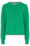 Sugarhill Brighton Women's Helena Sweater Green, Contrast Tipping In Green