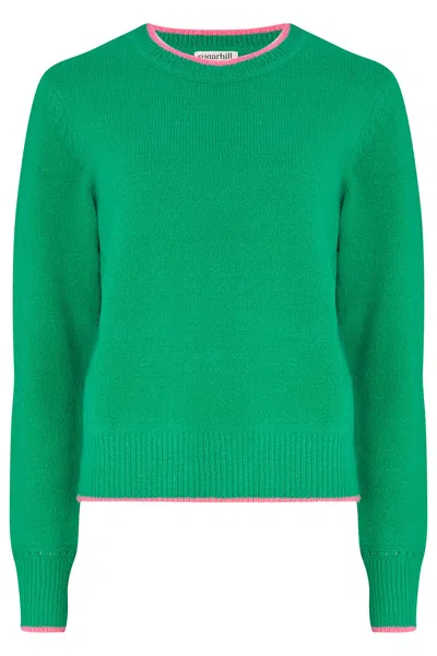 Sugarhill Brighton Women's Helena Sweater Green, Contrast Tipping