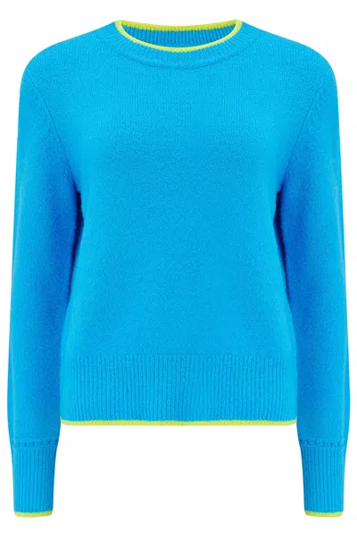 Sugarhill Brighton Women's Helena Sweater, Electric Blue, Contrast Tipping