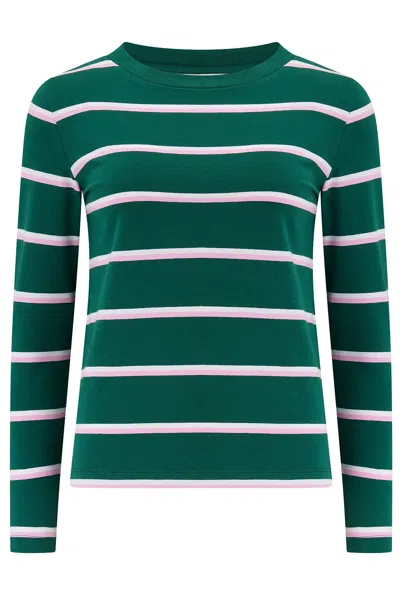 Sugarhill Brighton Women's Josie Jersey Top Green, Colour Pop Stripe