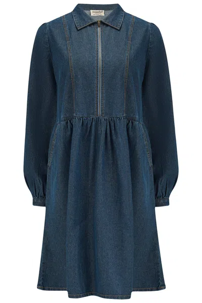 Sugarhill Brighton Women's Karen Mini Smock Dress Deep Blue Denim