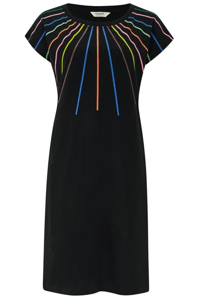 Sugarhill Brighton Women's Katelyn Jersey Tunic Dress Black, Lazer Rainbow