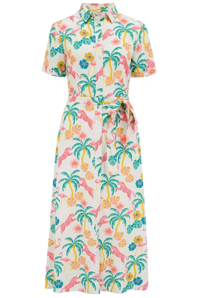 Sugarhill Brighton Women's Lauretta Shirt Dress Off-white/multi, Summer Jungle