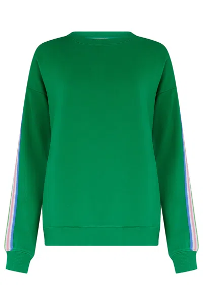 Sugarhill Brighton Women's Magda Sweatshirt Green, Rainbow Stripe