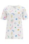 Sugarhill Brighton Women's Maggie T-shirt Off-white, Doodle Print In Multi
