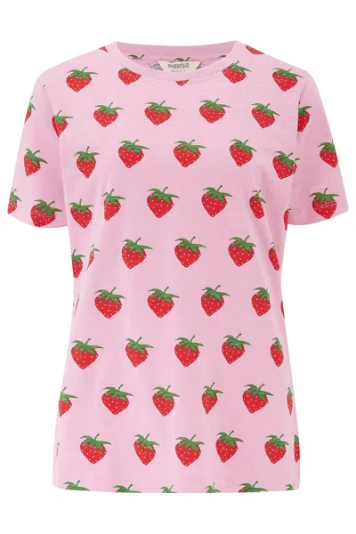 Sugarhill Brighton Women's Maggie T Shirt Pink Strawberries