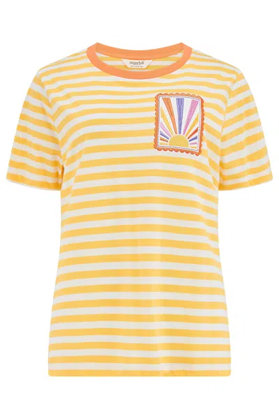 Sugarhill Brighton Women's Maggie T-shirt  Yellow, Off White, Rainbow Sunshine