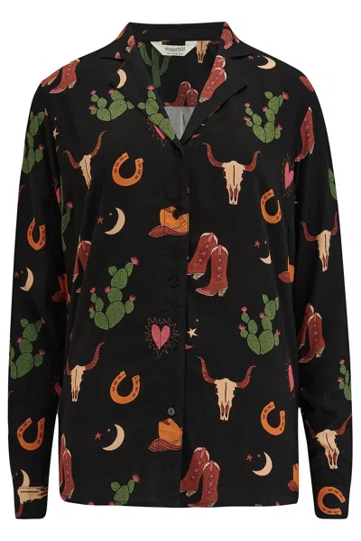 Sugarhill Brighton Women's Micah Revere Shirt Black, Cowgirl Print