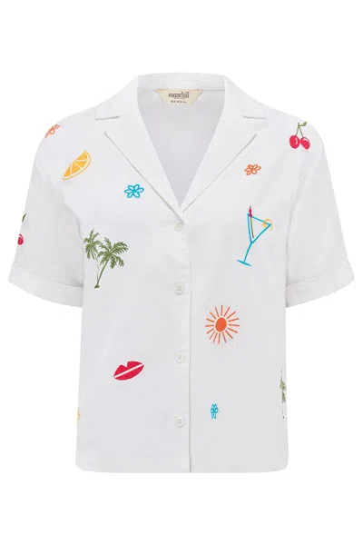 Sugarhill Brighton Women's Michelle Shirt Off-white, Fruit Cocktail