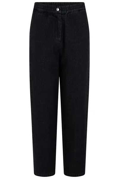 Sugarhill Brighton Women's Mila Denim Barrel Leg Trousers - Washed Black Rose Embroidery