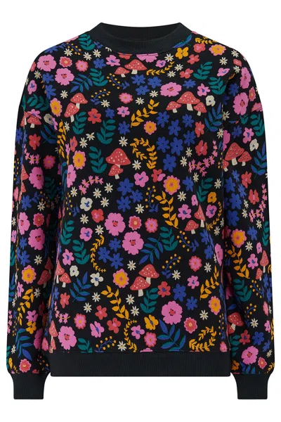 Sugarhill Brighton Women's Noah Sweatshirt Black, Multi, Toadstool Floral