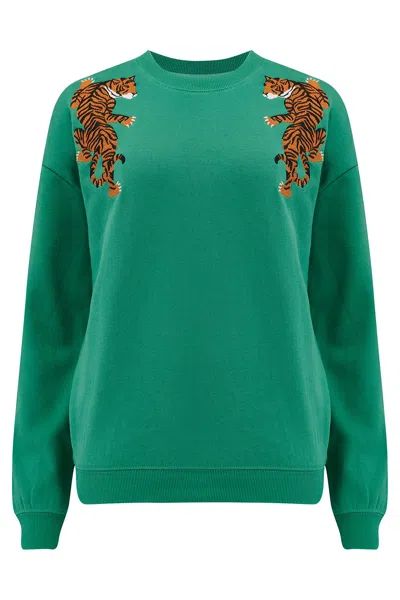 Sugarhill Brighton Women's Noah Sweatshirt Green, Climbing Tigers