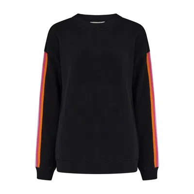 Sugarhill Brighton Women's Noah Sweatshirt Washed Black, Rainbow Trim