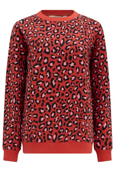 Sugarhill Brighton Women's Orange Noah Sweatshirt Rust Leopard In Brown