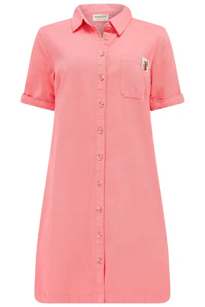 Sugarhill Brighton Women's Orange / Pink Zoe Mini Shirt Dress Coral