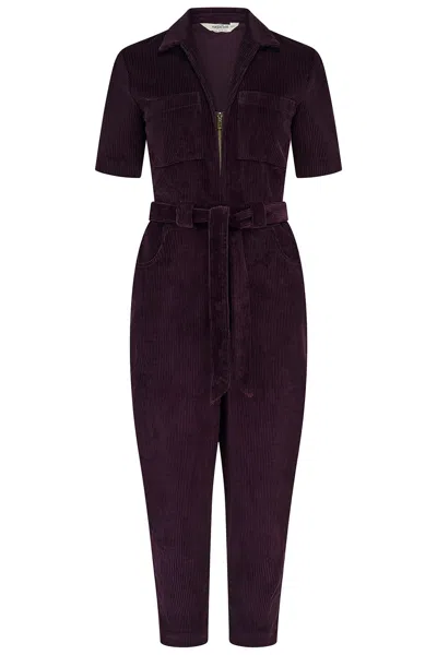 Sugarhill Brighton Women's Purple Meredith Cord Boilersuit Dark Plum