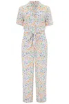 Sugarhill Brighton Women's Rachel Jumpsuit Off White , Multi, Mottled Leopard