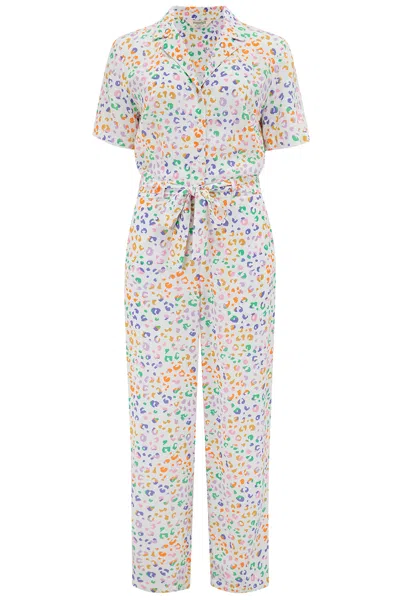 Sugarhill Brighton Women's Rachel Jumpsuit Off White , Multi, Mottled Leopard