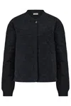 Sugarhill Brighton Women's Reagan Quilted Jacket Black, Star Quilt In Gray