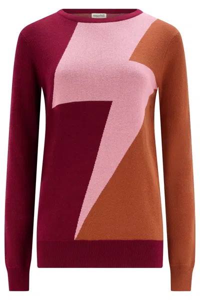 Sugarhill Brighton Women's Red Rita Jumper Burgundy Lightning In Blue