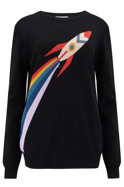 Sugarhill Brighton Women's Rita Jumper Black, Retro Rocket