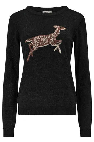 Sugarhill Brighton Women's Rowena Jumper Black Sparkling Deer