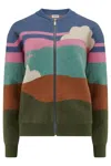 Sugarhill Brighton Women's Solana Knitted Bomber Multi, Cloudy Hills In Multi