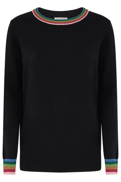 Sugarhill Brighton Women's Stacey Sweater Black Rainbow