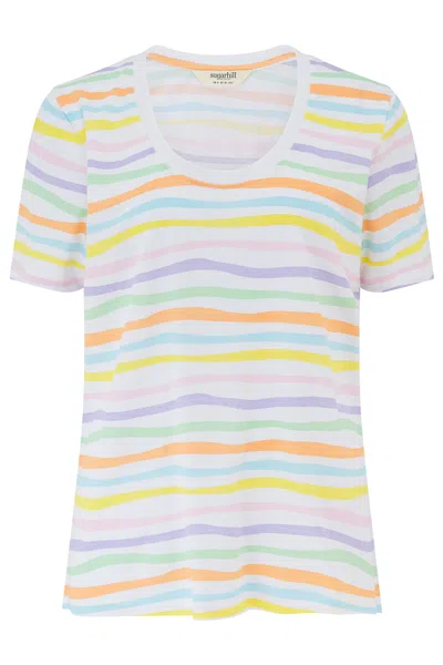 Sugarhill Brighton Women's Sylvie T Shirt White, Floaty Waves