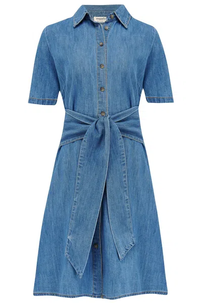 Sugarhill Brighton Women's Talitha Mini Shirt Dress Mid Blue Denim