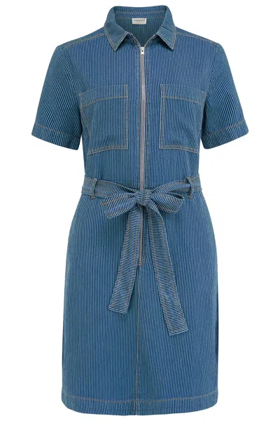 Sugarhill Brighton Women's Tasha Mini Dress Blue Stripe Denim