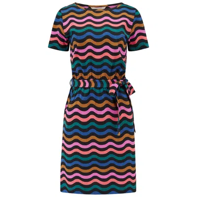 Sugarhill Brighton Women's Terri Jersey Mini Dress Black, Multi, Wavy Chevron